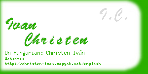 ivan christen business card